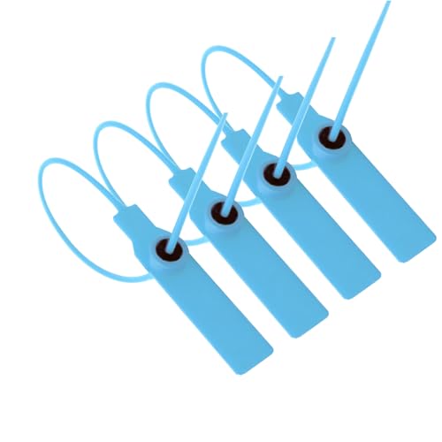 500 Stück Sicherheitsplomben, Kunststoff Plomben Kabelbinder Tags für Koffer, Reisegepäck, Beschriftung, Kleidung, Schuhe, 28cm (Blau) von TOP-MAX