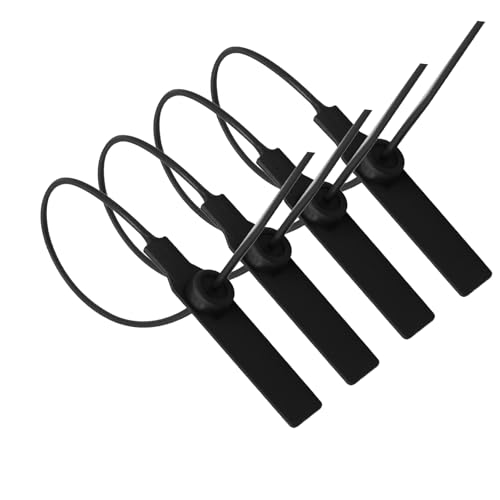 500 Stück Sicherheitsplomben, Kunststoff Plomben Kabelbinder Tags für Koffer, Reisegepäck, Beschriftung, Kleidung, Schuhe, 28cm (Schwarz) von TOP-MAX