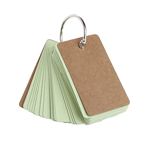 TOP-MAX Karteikarten, 1 Packung mit 50 Blatt, Mini-Blanko-Lernkarten, Revisionskarten, Karteikarten mit Bindering für Schule, Lernen, Erinnerung, Lernnotizen (grün), 9 x 5,5 cm von TOP-MAX