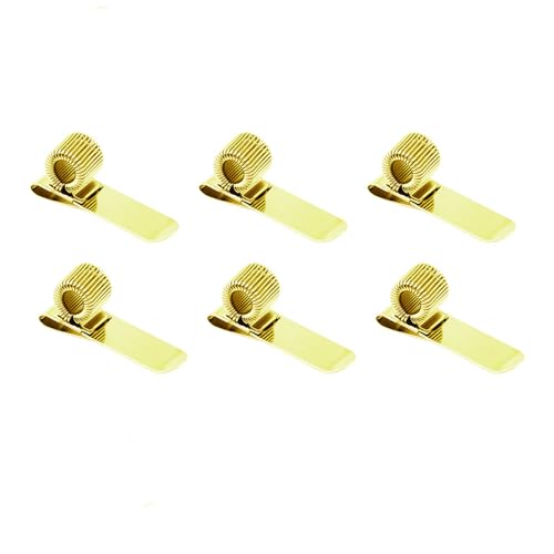 TOP-MAX 6 Stücke Stifthalter Clips, Federring Stiftehalter für Notizbuch und Klemmbrett (Gold, Horizontal) von TOP-MAX