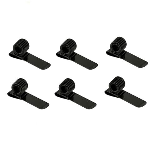 TOP-MAX 6 Stücke Stifthalter Clips, Federring Stiftehalter für Notizbuch und Klemmbrett (Schwarz, Horizontal) von TOP-MAX