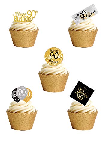21 essbare Kuchendekorationen zum 90. Geburtstag, zum 90. Geburtstag, zum Aufstellen 21 essbare Kuchendekorationen zum 90. Geburtstag, zum 90. Geburtstag, zum Aufstellen von Top That