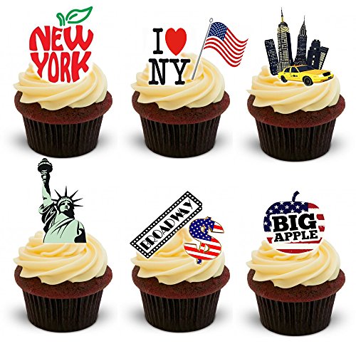 30 Kuchendekorationen zum Aufstellen aus Esspapier, New-York-City-Thema. von Top That