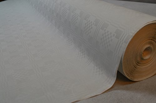 TOP Marques Collectibles 100 Meter Lang 100 cm Breit Farbe: Weiss/Weiß Tischdecke Papier Damastprägung Tischtuch Papierttischdecke Decke Rolle Papiertischdeckenrolle Papierdecke von TOP Marques Collectibles