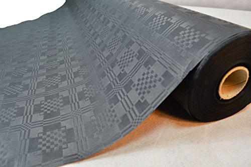 TOP Marques Collectibles 50 Meter Lang 100 cm Breit Farbe: Schwarz Tischdecke Papier Damastprägung Tischtuch Papierttischdecke Decke Rolle Papiertischdeckenrolle Papierdecke von TOP Marques Collectibles