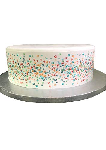 Top That Essbare Dekorfolie aus Zuckerguss, Motiv: bunte Hunde und Katzen, mit Pfotenabdruck, ideal zum Dekorieren Ihrer Kuchen, einfach zu verwenden von Top That