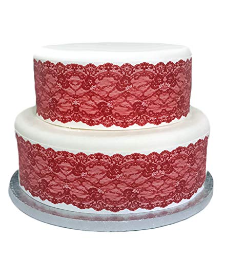 Top That Edible Decor Schleifenband mit Spitzeneffekt, A4-Dekor-Zuckerguss, 28 cm x 6–7 cm, vollständig essbar, für Erwachsene Top That Edible Decor Schleifenband mit Spitzeneffekt, A4-Dekor-Zuckerguss, 28 cm x 6–7 cm, vollständig essbar, für Erwachsene von Top That