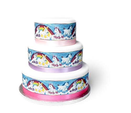 Top That Essbares Dekor-Blatt Regenbogen-Einhorn-Bordüre – perfekt zum Dekorieren größerer Kuchen – einfach zu verwenden Top That Essbares Dekor-Blatt Regenbogen-Einhorn-Bordüre – perfekt zum Dekorieren größerer Kuchen – einfach zu verwenden von Top That
