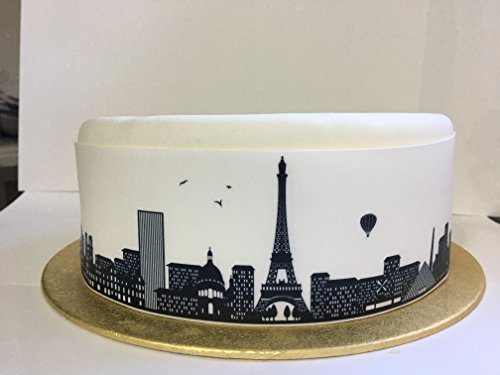 Top That Essbares Dekorpapier mit Skyline von Paris – Kuchenbordüre, 7-8 Stück, Weiß, für Geburtstage Top That Essbares Dekorpapier mit Skyline von Paris – Kuchenbordüre, 7-8 Stück, Weiß, für Geburtstage von Top That