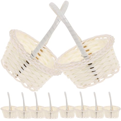 10St Rattan Blumenkörbe Weiß - Handgehaltene Körbchen Für Kinder, Dekorative Aufbewahrungskörbe Für Blumen, Gemüse Und Mehr - Ideal Für Zuhause, Picknick Und Osterdekoration 10St Rattan Blumenkörbe Weiß - Handgehaltene Körbchen Für Kinder, Dekorative Aufbewahrungskörbe Für Blumen, Gemüse Und Mehr - Ideal Für Zuhause, Picknick Und Osterdekoration von TOPBATHY