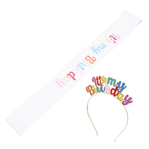 TOPBATHY 1 Satz Geburtstagskrone Haarschmuck Jubiläum Stirnbänder Bands geburtstagskrone girl present party haarreif Kopfschmuck zum Geburtstag Geburtstags-Stirnband für Frauen Satin TOPBATHY 1 Satz Geburtstagskrone Haarschmuck Jubiläum Stirnbänder Bands geburtstagskrone girl present party haarreif Kopfschmuck zum Geburtstag Geburtstags-Stirnband für Frauen Satin von TOPBATHY