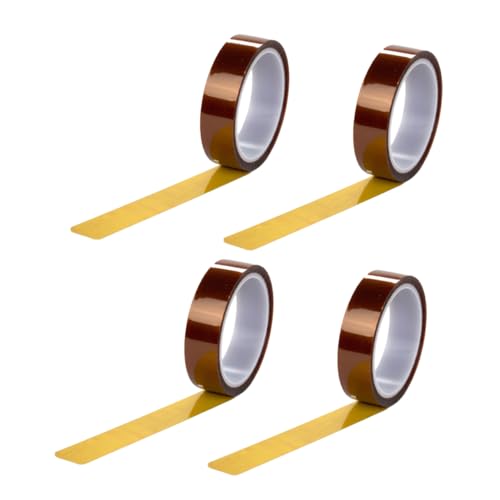 TOPBATHY 1 Satz Hochtemperatur Doppelseitiges Klebeband Thermal- Widerstandsfähiges Band Schwer Thermoband Hochtemperaturband Hitzebeständiges Klebeband Wärmeband Polyimid Hellbraun 4rollen von TOPBATHY