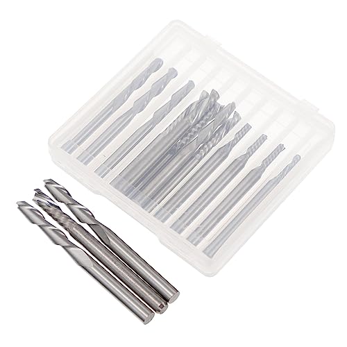 TOPBATHY 1 Satz Teiliges Fräser Aus Wolframstahl Für Präzises Fräsen Für Holzgravur Bearbeitung Hohe Härte Verschleißfest Langlebig Für Cnc Maschinen Handwerkzeuge 12 Stück von TOPBATHY