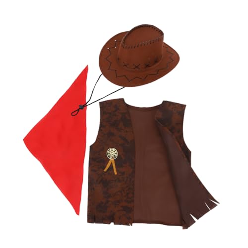 TOPBATHY 1 Satz Teiliges Outfit mit Bandana Weste und Hut Halloween Kostümpartys und Western Rollenspiele TOPBATHY 1 Satz Teiliges Outfit mit Bandana Weste und Hut Halloween Kostümpartys und Western Rollenspiele von TOPBATHY