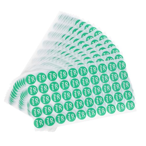 TOPBATHY 10 Blatt Runde Qualitätskontrollaufkleber Selbstklebende Kreisaufkleber für Schnelle Identifikation von Geprüften Produkten Lager und von TOPBATHY