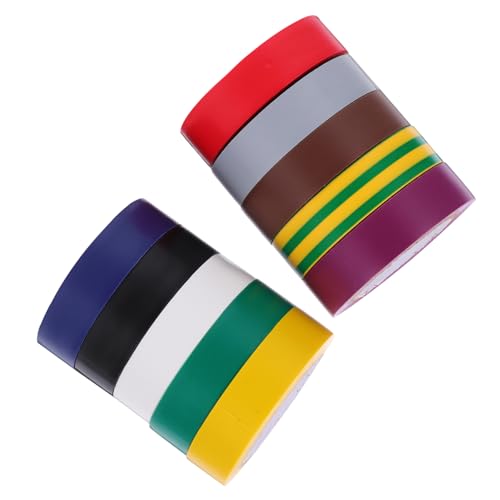 TOPBATHY 10 Rollen Isolierband elektrisches Klebeband im Freien elektrisches Klebeband für den Innenbereich Hochtemperaturband Hochtemperaturbänder Verdrahtungsband PVC von TOPBATHY