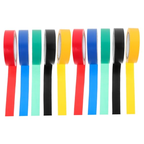 TOPBATHY 10 Rollen Wasserdichtes Isolierband Klebeband Farbband Drahtband Industrielles Isolierband Hochtemperaturbänder Hochtemperaturband elektrisches Band PVC TOPBATHY 10 Rollen Wasserdichtes Isolierband Klebeband Farbband Drahtband Industrielles Isolierband Hochtemperaturbänder Hochtemperaturband elektrisches Band PVC von TOPBATHY