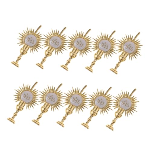 TOPBATHY 10 Stück Kirchendekorationen Konfirmations-kuchen-topper Tortenaufsatz Für Die Babyparty Tortenaufsatz Zur Taufe Religion-cupcake-topper Dekore Für Religionsparty Legierung Golden von TOPBATHY
