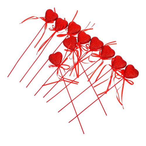 TOPBATHY 10 Stück Teiliges Herz-deko Picks mit Glitzer-schleife Stabile Valentinstag Deko für Hochzeit Vase Füller und Party Romantische Rote Herzstecker für Feierlichkeiten TOPBATHY 10 Stück Teiliges Herz-deko Picks mit Glitzer-schleife Stabile Valentinstag Deko für Hochzeit Vase Füller und Party Romantische Rote Herzstecker für Feierlichkeiten von TOPBATHY