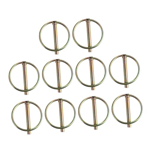 TOPBATHY 10 Stück Teiliges Lynch Pin mit Ring Federbelasteter Sicherungsstift Verzinkt Schwerlast Sicherung für Landwirtschaft Anhänger TOPBATHY 10 Stück Teiliges Lynch Pin mit Ring Federbelasteter Sicherungsstift Verzinkt Schwerlast Sicherung für Landwirtschaft Anhänger von TOPBATHY