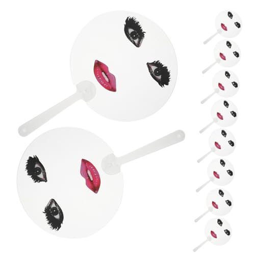 TOPBATHY 10 Stück Transparente Plastikfans mit Lustigem Lippenmuster für Partys Kreative Wandgestaltung und Reisen Leicht und Tragbar für Festliche Anlässe von TOPBATHY