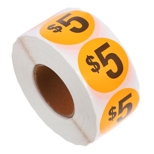 TOPBATHY 1000 Stück Preisaufkleber Flohmarkt Papier Zeichen Preisschilder Zum Ausdrucken Verkaufsaufkleber Vorgedruckte Preisschilder Hofverkaufsschilder Orange Pergaminpapier von TOPBATHY