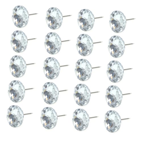 TOPBATHY 100Stücke Kristallknöpfe Für Sofa Bettkopfteil Elegantes Design Silberweiß Für Handwerk Dekoration Robuste Langlebige Materialien Einfache Anwendung von TOPBATHY