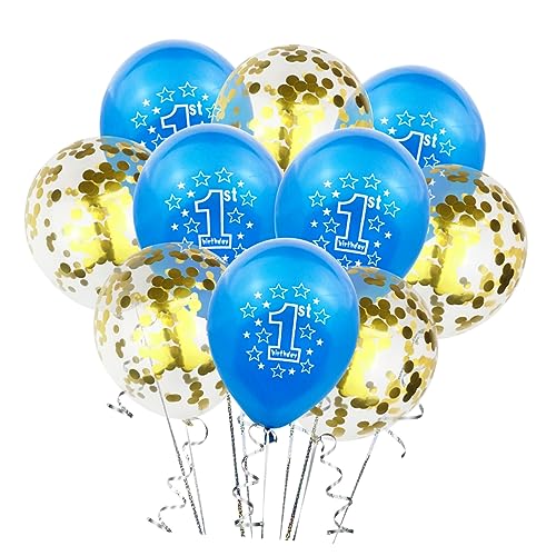 TOPBATHY Gedenkballons 10St Zahlenballons Ballon für Babygeburtstagsfeier rosa Ballon Dekor Luftballons Partyballons Ballon zum Babygeburtstag Emulsion schmücken Konfetti Kind von TOPBATHY