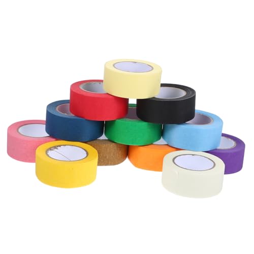 TOPBATHY 12 Rollen Buntes Malerband Scrapbook Dekobänder Washi Tape Planerbedarf Bastelband Deko Klebebänder Farbige Bänder Journaling Zubehör In Großen Mengen Süßes von TOPBATHY