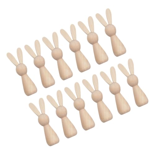 TOPBATHY Unvollendete Holzornamente 12 Stück Osterhasen- Für Bastelarbeiten Heimdekoration von TOPBATHY