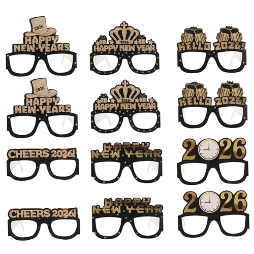 TOPBATHY 12 Stück Teiliges Happy Year Papierbrillen Leichte Festliche Neujahrsbrillen für Partydekoration Foto Requisiten und Fröhliche Silvesterfeierlichkeiten TOPBATHY 12 Stück Teiliges Happy Year Papierbrillen Leichte Festliche Neujahrsbrillen für Partydekoration Foto Requisiten und Fröhliche Silvesterfeierlichkeiten von TOPBATHY