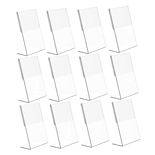 TOPBATHY 12 Stück Transparenter Präsentationsständer goldener Rahmen Gruß Menü -Anzeigehalter Inhaber bilderrahmen preisetiketten Staffelei für Hochzeitsschild Tischnummern Hochzeit Acryl von TOPBATHY