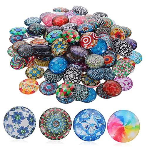 TOPBATHY 120 Stück Cabochons DIY Schmuckzubehör für Ohrringe und Schlüsselanhänger Hochwertige Glasmaterialien für Kreative Bastelprojekte von TOPBATHY