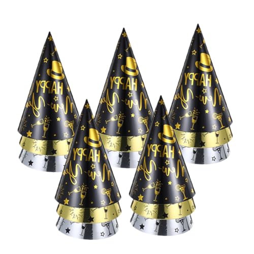 TOPBATHY Happy New Year Eve Papierkegelhut 15 Stück Silvesterkegelhutförmige Partyhüte für Geburtstagsdekorationen TOPBATHY Happy New Year Eve Papierkegelhut 15 Stück Silvesterkegelhutförmige Partyhüte für Geburtstagsdekorationen von TOPBATHY