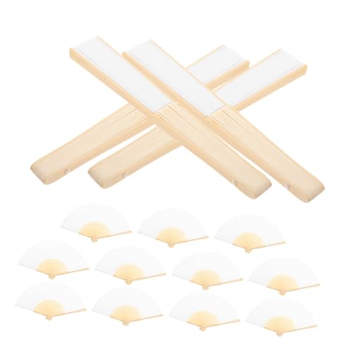 TOPBATHY 15 Stück Teiliges Faltbares Diy Handfächer aus Weißem Papier Leicht und mit Bambusgriff für Hochzeiten Sommerfeste Kreative Bemalung und Persönliche Dekoration von TOPBATHY