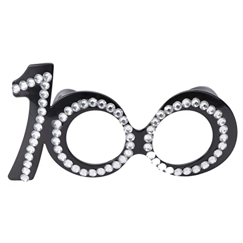 TOPBATHY 1 Stück Kunststoff-Strass-Sonnenbrille Für Damen Foto-Strass-Brille Für Damen Glasbrille Kostüm-Sonnenbrille Nummer Geburtstagsgeschenk Brillengestell Kristall von TOPBATHY