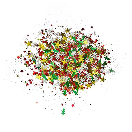 TOPBATHY 2 Packungen Schimmernde Weihnachtspuder Pailletten Weihnachtstischdekoration Weihnachtsbaum Konfetti Mini Weihnachtsstreusel Essbares Weihnachtsglitzer Konfetti Feines von TOPBATHY