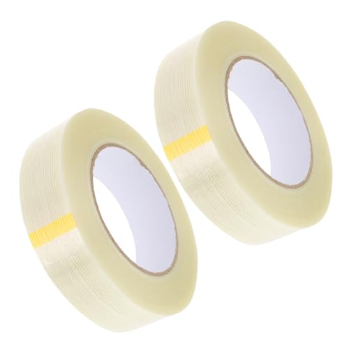 TOPBATHY 2 Rollen Streifenfaserband Für Stoff Hängend Fenster Verpackung Klebeband Schnallen Hochleistungs-packband Dichtungsband Befestigungsbänder Transparent Glasfaser von TOPBATHY