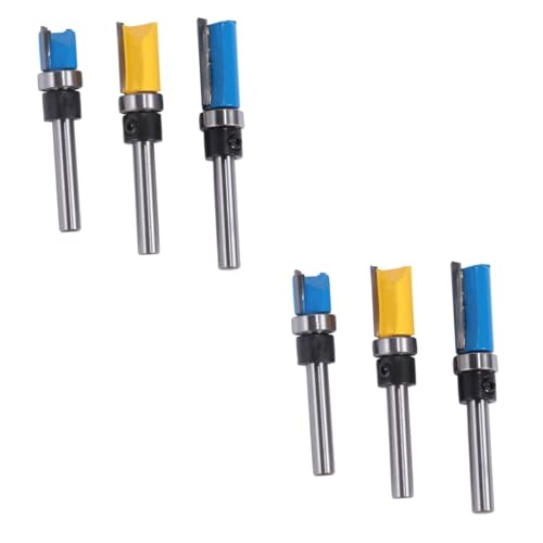 TOPBATHY 2 Sätze Trimmmesserset Cutter Mahlen Holzbearbeitungswerkzeuge Router-bit Schwer Kanten Lager Fräserbits Abschneiden Fräser Bündig Trimmen Fräser Zuschneiden Hartmetall 3 Stück * 2 von TOPBATHY