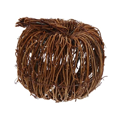 TOPBATHY 2 Stck Rattan Kürbis Dekoration Handgefertigt Herbstliche Halloween Deko Tisch Schmuck für Halloween und Thanksgiving Festliche Haushaltsverzierung von TOPBATHY