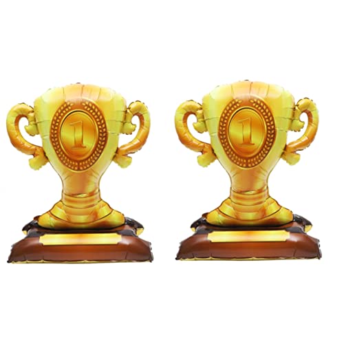 TOPBATHY 2 Stück Champion Trophäen Folienballon Aluminium Sport und Abschlussfeier Dekoration Party Luftballon für Sportmottoparty und Geburtstagsfeier Langlebig und Beeindruckend von TOPBATHY
