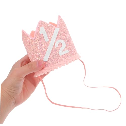 TOPBATHY 2 Stück Geburtstag Krone Halbes Jahr Atmungsaktive Krone Foto Requisite Rosa Gold Kindergeburtstagsdekoration Niedliche Mädchen Jungen von TOPBATHY