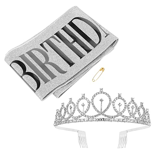 TOPBATHY 2 Stück Geburtstagskrone und Schärpe Goldene Krone Tiara Partyzubehör für Damen Elastisches Stoffmaterial Komfortabel und Langlebig für Geburtstagsfeier und Festliche Anlässe TOPBATHY 2 Stück Geburtstagskrone und Schärpe Goldene Krone Tiara Partyzubehör für Damen Elastisches Stoffmaterial Komfortabel und Langlebig für Geburtstagsfeier und Festliche Anlässe von TOPBATHY