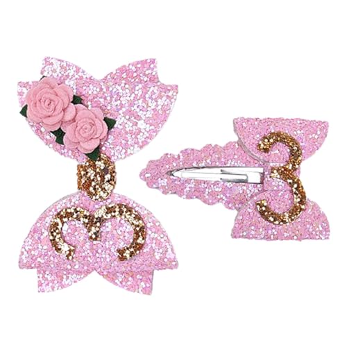 TOPBATHY 2 Stück Glitzernde Geburtstags Haarspangen für Junge Mädchen Mädchen mit Schmetterling und Blumen Süße Haarklammern für Geburtstag Party TOPBATHY 2 Stück Glitzernde Geburtstags Haarspangen für Junge Mädchen Mädchen mit Schmetterling und Blumen Süße Haarklammern für Geburtstag Party von TOPBATHY