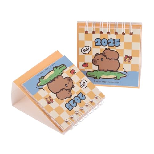 TOPBATHY 2 Stück Mini Tischkalender Cartoon Design Einfacher Schreibtisch Organizer Praktischer Notizblock für Tägliche Planung Stilvolles Büroaccessoire für Kleine Räume von TOPBATHY
