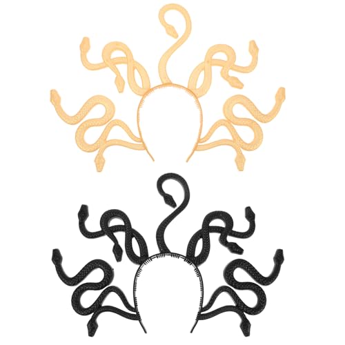 TOPBATHY 2 Stück Schlangen Stirnbänder Halloween Kostüm Haarschmuck für Cosplay Karneval und Themenpartys für Kreative Auftritte und Besondere Anlässe von TOPBATHY