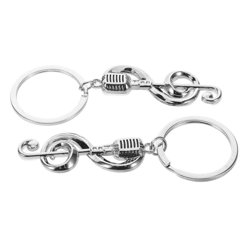 TOPBATHY 2 Stück Schlüsselanhänger mit Musiknoten musik schlüsselanhänger Musikzimmerdekoration Schlüsselanhänger für Musikliebhaber Mikrofon-Anhänger-Charms Legierung Silver TOPBATHY 2 Stück Schlüsselanhänger mit Musiknoten musik schlüsselanhänger Musikzimmerdekoration Schlüsselanhänger für Musikliebhaber Mikrofon-Anhänger-Charms Legierung Silver von TOPBATHY