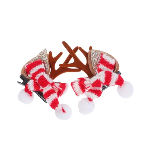 TOPBATHY 2 Stück Weihnachts -Elch -Geweih -Haarzubehör Urlaubsrentierhaar Barrettes Feiertags -Hirschhorn -Clips Rentierhaarklemmen Feiertagsgeweihhaarklammern Neuheit Geweihhaarclips Abs von TOPBATHY