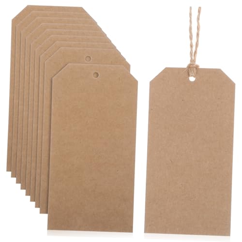 TOPBATHY 200Stücke Kraftpapier Etiketten Mit Jute Schnur Leere Tags Zum Beschriften Hochwertige Drahtetiketten Für Kleidung Lager Versand Wiederverwendbar von TOPBATHY