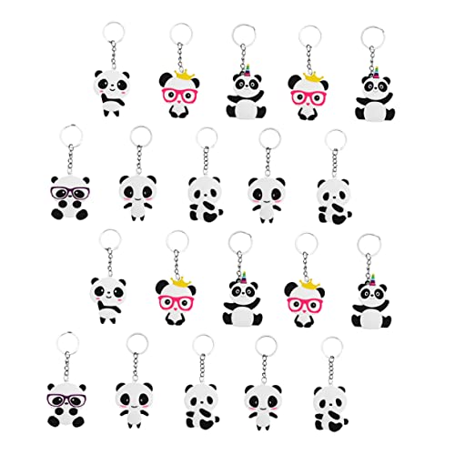 TOPBATHY Autodekoration 20St Schlüsselanhänger Kinderspielzeug Schlüsselhalter für die Handtasche Schlüsselringe Dekor Mehrzweck-Panda-Anhänger Partybevorzugung Rucksack Schlüsselbund PVC von TOPBATHY